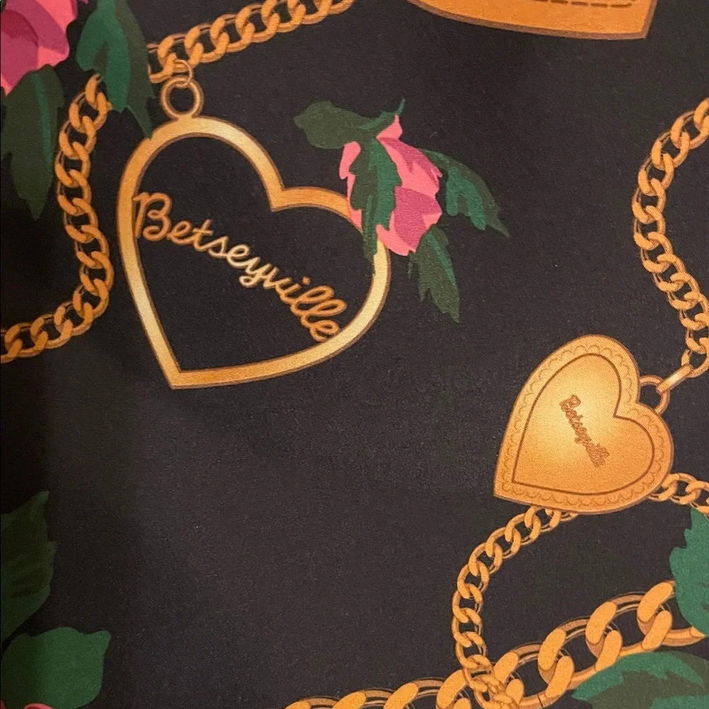 Betsey Johnson Black and Pink Floral Laptop Bag